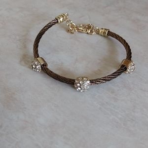 Lt. Brown wire cz bracelet
